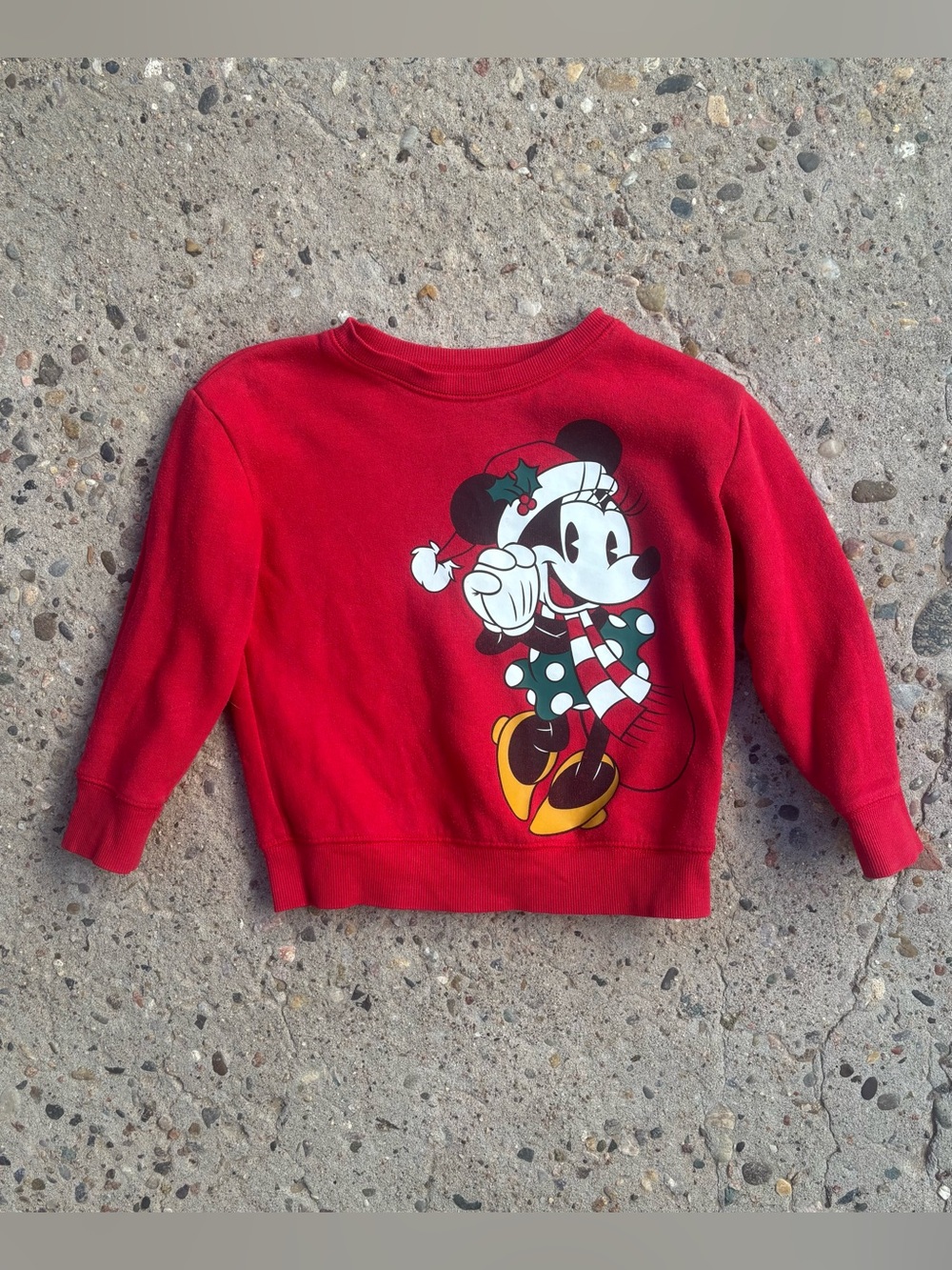 Disney Jumping Beans Red Minnie Mouse Christmas Sweatshirt for Kids 4T